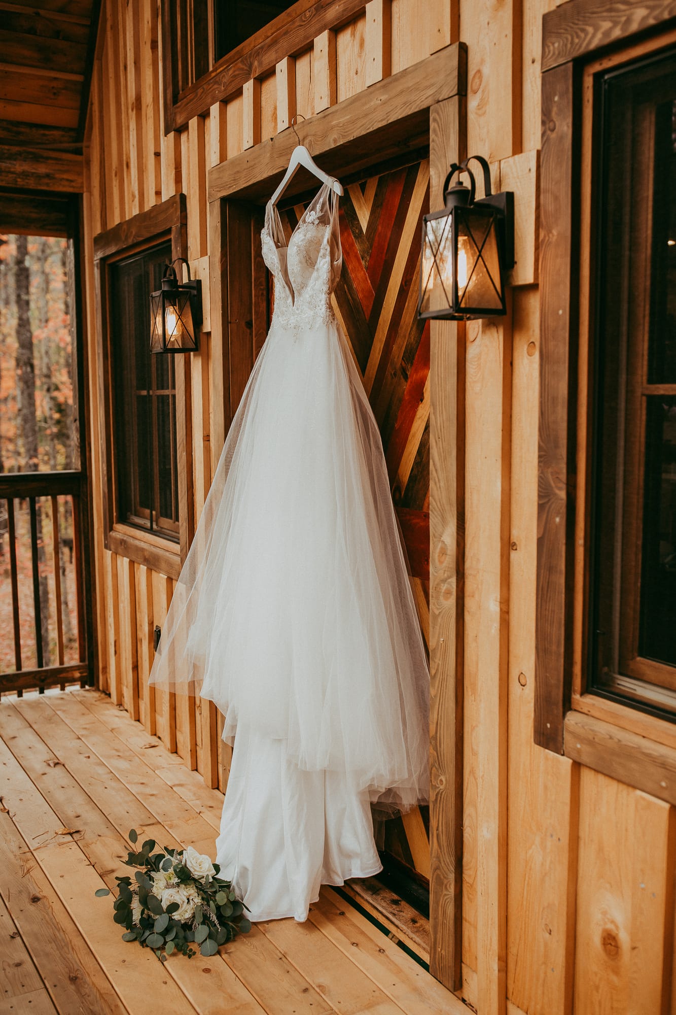 Wedding party celebrating with mountain views at Alpine Garden
